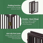 Dog Gates for Doorways, Tall Dog Gate Indoor, Foldable Pet Gates for Doorways Bedroom, Freestanding Puppy Gate with Metal Support Feet, Room Divider,3 Panels (Brown)
