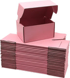 Small Pink Shipping Boxes for Small Business Pack of 25-6x4x3 inches Cardboard Corrugated Mailer Boxes for Shipping Packaging Craft Gifts Giving Products
