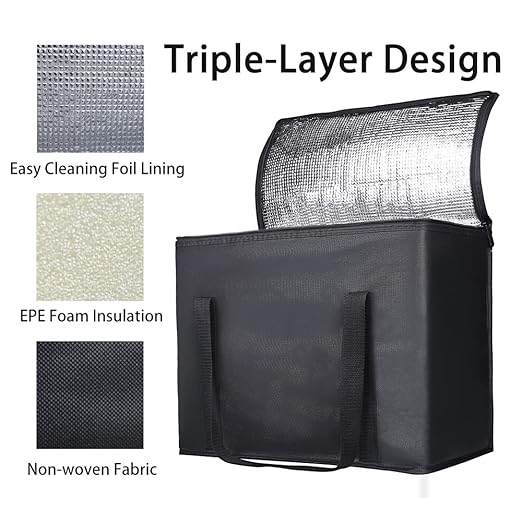 2PK Insulated Grocery Bags Reusable Heavy Duty - Cooler Tote with Reinforced Base for Stability & No Sag - XL Thermal Bag for Hot Cold Food, Delivery, Shopping, Travel, Camping, Grocery Essentials