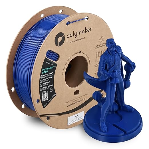 Polymaker PETG Blue 3D Printer Filament 1.75mm 1kg, High Speed PETG up to 300mm/s, High Strength New Formula, Excellent Layer Adhesion, Warp Free, Compatible with Most 3D Printers