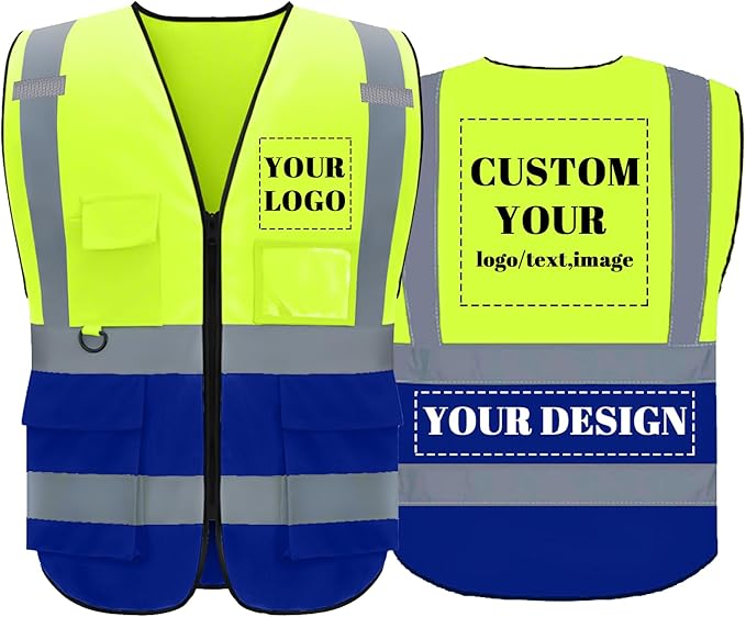 BeautyWill Custom Safety Vest Logo Class 2 High Visibility Reflevtive Vest Outdoor Protective Workwear