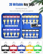 Uniclife 20 Keys Key Lock Box with Code, Wall Mount Lock Box for Keys with Code, Key Organizer with Tags, Key Cabinet, Key Storage Box for Home Office & Company, Blue