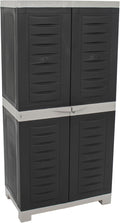 Sunnydaze Lockable Storage Cabinet - Indoor or Garage Storage Cabinet with 3 Adjustable Shelves - 48.75" H - Garage, Office, Home, Laundry Room - Charcoal