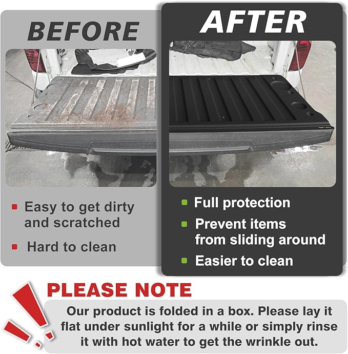 TripleAliners Tailgate Mat for 2019-2025 2026 Chevy Silverado & GMC Sierra 1500 Standard Tailgate Accessories Liner Protector All Weather TPE Custom Fit (Won't Fit Multipro Tailgate/Drop-in Liners)