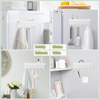 VIS'V Magnetic Key Holder Wall Mount, Compact Metal Key Rack with Tray, 6 Hooks, 2 Mount Options, White