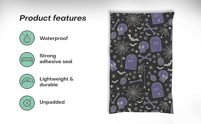 6x9 Poly Mailers – Spooky Halloween – Waterproof, Tear-Resistant Shipping Bags with Adhesive Seal – 200 Pack – Package Mint