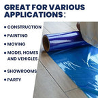 ADHES Floor Protection Film, Self Adhesive Floor Protector for Moving and Construction, 24 inch x 200', Protection of Hardwood, Tile, Other Hard Surfaces