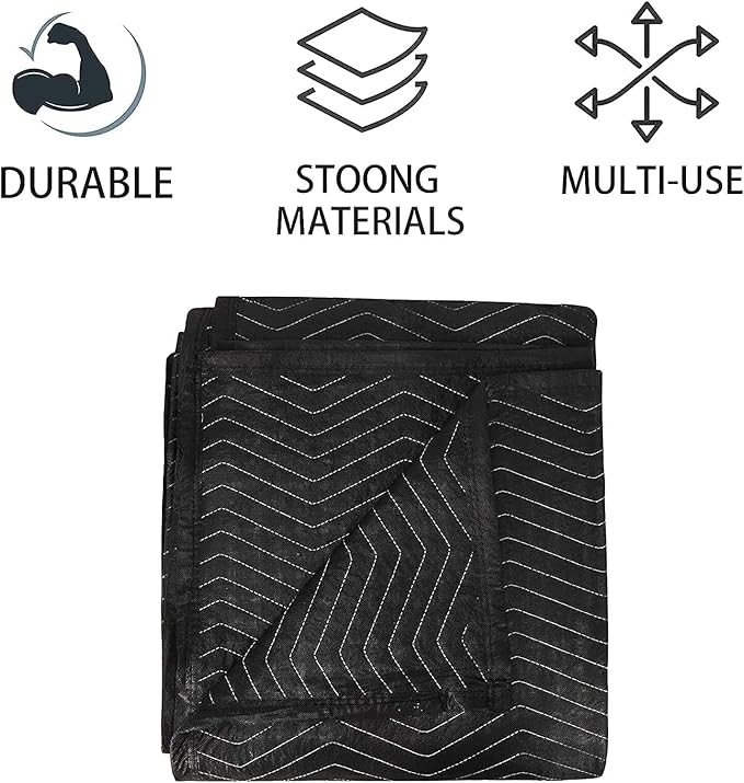2 Pack Moving Blankets 40x 72" Moving Pads for Furniture Protection Quilted Packing Shipping Blankets for Furniture Moving Supplies