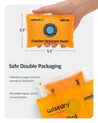 wisedry 100g [5 Packs] Reusable Desiccant Packs for Storage, Rechargeable Color Indicating Silica Gel Desiccant Packets, Moisture Absorbers for Storage Bins, Suitcase, Safe, 3D Filaments, Electronics