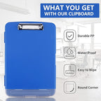 SFLHHDM Storage Clipboard with Pen Holder, High Capacity Clipboards for Classroom, Clip Boards 8.5x11 with Storage, Low-Profile Clip, Lightweight Plastic Clipboard for Kids, Lawers, Office Workers