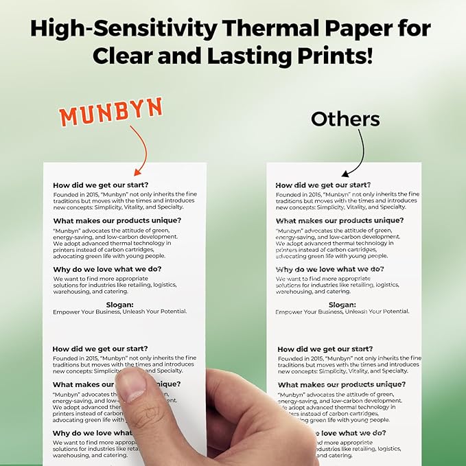 MUNBYN Thermal Paper 3 1/8 x 230ft, 12 Rolls Receipt Paper Work for Star Micronics TSP100 TSP143 Epson 80mm Receipt Printer Square POS Register Credit Card Terminals, Pos Register Paper BPA Free