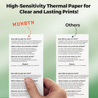 MUNBYN Thermal Paper 3 1/8 x 230ft, 5 Rolls Receipt Paper Work for Star Micronics TSP100 TSP143 Epson 80mm Receipt Printer Square POS Register Credit Card Terminals, Pos Register Paper BPA Free