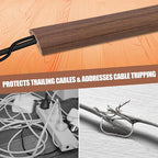 Floor Cord Cover Cable Cavity Self Adhesive Cord Hider Floor 10FT Floor Cable Management Power Cord Protector Floor Electric Cord Covers for Offices, Gym, Exhibitions (Misty Brown Wood, 1.18" x 10')