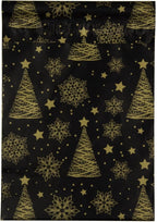 Inspired Mailers - Holiday Poly Mailers 6x9-100 Pack - Christmas Trees and Snowflakes (Black/Gold) - Small Shipping Bags 6x9 - Small Package Bags