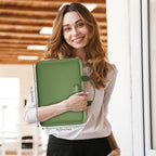 Fireproof File Organizer,Fireproof Document Box with Lock,Large 13 Pocket Expanding File Folder,Hard-Shell Portable Safe Storage for Letter/Legal Document,Laptop,Valuables-Green