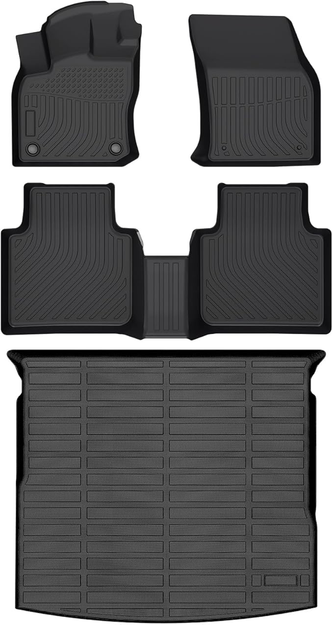 HAFIDI® Floor Mats & Cargo Liner Set Fit for 2023 2024 2025 Kia NIRO PHEV (Plug-in Hybrid) All Weather Protection TPE Anti-Slip Automotive Full Set Floor Liners Custom NIRO PHEV Accessories - Black