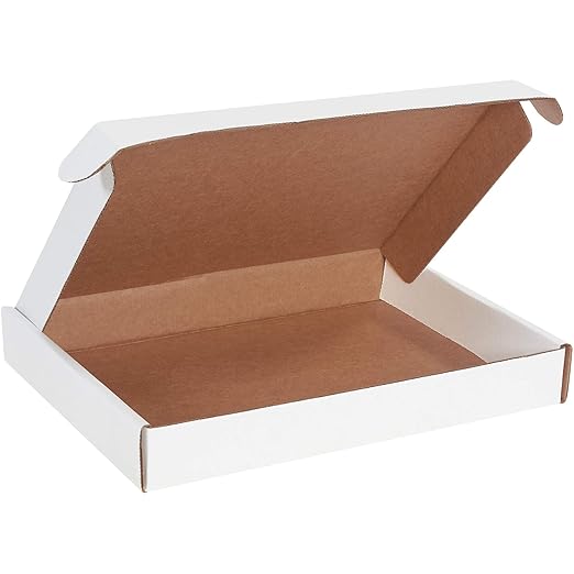 Box USA 15" Deluxe Shipping Boxes 15 1/8"L x 11 1/8"W x 2"H, 50-Pack - White Box Mailers for Packaging, Storage, Gifts or Bulk Business Orders