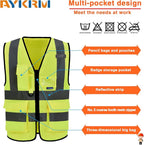 A-SAFETY High Visibility Reflective Safety Vest Customize Logo (XS-8XL)