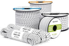 Bungee Cord Elastic Shock Cord 3/8" x 25' Bungee Rope for DIY, Tie Downs, Kayak and Outdoor - White&Black