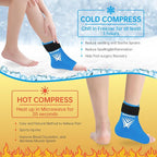 Foot Ankle Ice Pack Wrap for Swelling,Reusable Gel Ice Pack for Sprained Ankle Injuries,Cold Therapy Sleeves Compression for Plantar Fasciitis Relief, Achilles Tendonitis, Sore Feet & Heel (Blue)