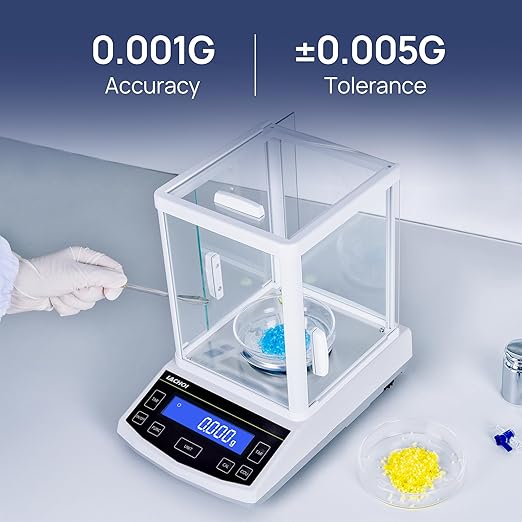 Analytical Balance 500g×0.001g Lab Scale 0.001g Accuracy High Precision Laboratory Scale with Windshield RS232 Interface Laboratory Balance (500g,1mg)