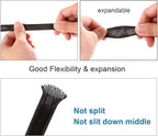 25ft - 1.5 inch PET Expandable Braided Sleeving – Black – Alex Tech Braided Cable Sleeve
