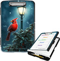 Clipboard with Storage High Capacity Plastic Nursing Clipboards with Pen Holder File Folder Storage Box Clipboard with Heavy Duty Clips for Teacher,Doctor,Offices-Northern Cardinal Bird