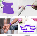 REHALY 1400 Pack Wristbands for Events Paper Wristbands Waterproof Paper Bracelets Neon Wrist Bands Colored Wristbands Adhesive Hand Bands Armbands for Concerts(Purple)