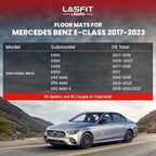 LASFIT Floor Mats for Mercedes Benz E Class 2017-2023 E300 / E350 / E400 / E450/ E43 AMG / E53 AMG / E63 AMG S (Fit Sedan & Wagon Only), All Weather TPE Floor Liners for E Class, 1st & 2nd Row
