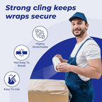 Rosmonde 18" Plastic Wrap for Moving, 5 Pack, 18" x 1500 ft Shrink Wrap, 80 Guage Thick, 9.4 lbs/Roll, Premium Shrink Wrap Roll, Hand Bulk Stretch Wrap, Heavy Duty Stretch Film for Moving & Pallets