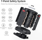 Surge Protector Power Strip Tower with 5 USB Ports and Night Light, 10FT Extension Cord with 12 AC Multiple Outlets, PASSUS Power Tower, Overload Protection for Home Office Dorm Room (2PC-Black)