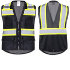 ProtectX 6 Pockets High Visibility Safety Vest for Men Women Class 2 Reflective Hi Vis Work Construction Vest
