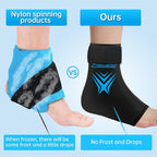 Ankle Ice Pack Wrap for Swelling, Reusable Foot Heel Gel Ice Pack for Injuries Sprained, Hot Cold Therapy Sock Compression for Plantar Fasciitis Pain Relief, Achilles Tendonitis