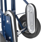 Global Industrial General Purpose Steel Hand Truck with Curved Handle & Stair Climbers, 10" Diameter Pneumatic Wheels, 14" W x 10" L Noseplate, 600 Lb. Capacity