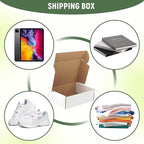 25 Pack 12"x9"x4" inch Shipping Boxes White Corrugated Cardboard Box for Small Business, Mailer, Shipping, and Packing