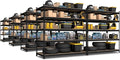 PrimeZone 8 Pack Heavy Duty Storage Shelves - 47" W x 18" D x 71" H 5 Tier Adjustable Garage Storage Shelving, Metal Storage Utility Rack Shelf Unit for Warehouse Pantry Closet Kitchen, Black
