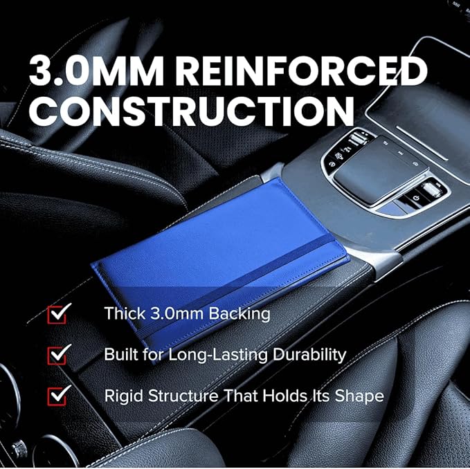 LINTRU Car Registration and Insurance Holder Trifold, Oversized Fit with Reinforced Construction, Matte PU Leather Vehicle Glove Box Organizer for Documents, Car Accessories for Men and Women
