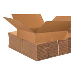 BOX USA 26x26x6 Flat Corrugated Boxes, Flat, 26L x 26W x 6H, Pack of 10 | Shipping, Packaging, Moving, Storage Box for Home or Business, Strong Wholesale Bulk Boxes