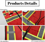 Safety Vest Reflective High Visibility with 5 Pockets ＆Zipper Class 2 Adult Unisex Construction Security Workwear