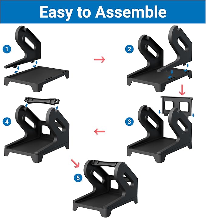 Jiose 4x6 Label Holder - Thermal Label Holder for Rolls and Fan-Fold Labels - Work with Desktop Label Printer (Black)