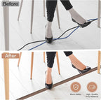 Floor Cord Cover Self Adhesive Cord Hider Floor Extension Cord Covers for Floor Power Cord Protector Cable Management Prevent Cable Trips Cable Cavity 0.47" W x 0.27" H (Smoked Brown Wood, 10Ft)
