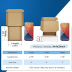 Famagic 50 Pack 4x4x2 Small Shipping Boxes - White Corrugated Cardboard Mailer Boxes for Small Business, Mailing Boxes for Packaging, Bulk