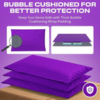 Purple Small Bubble Mailers 4x8 Inch #000 | Thick Padded Poly Bubble Mailer Envelopes | 500 Pack Bulk | Trading Card Sports Card Shipping