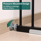 Babelio Baby Gate for Doorways and Stairs, 26-40" Auto Close Dog Gate, PressGuard C5, Easy-Install Pressure Mounted Satey Door, No Drilling Safety Gate for Child and Pets, Black