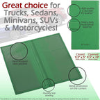 Auto Insurance and Registration Card Holder - Vehicle Glove Box Document Organizer - Car Essential Paperwork Holder for DMV, AAA, Contact Information Cards - Premium PU Leather Wallet Case - Green