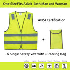 Safety Vests 20 Pack Bulk - Yellow Reflective High Visibility Construction ANSI Class 2 Work Vests for Men,Woman,Hi Vis Mesh and Neon Silver Strip