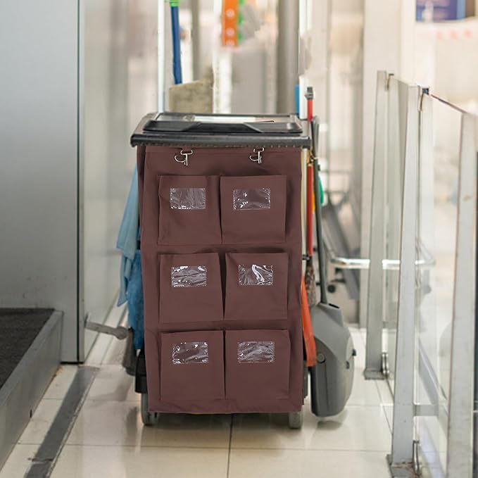 Generic High Capacity Janitorial Cart Bag with Rectangular Cleaning Cart Replacement Organizer for Hotel Housekeeping Hanging Garbage Bag