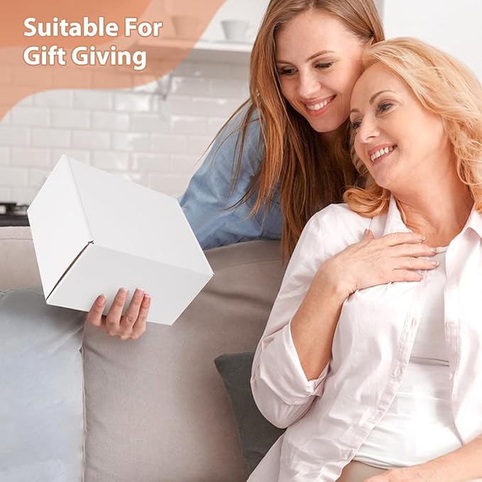 9x6x4 inches Shipping Boxes Set of 25, Small Corrugated Cardboard Box, Literature Mailer, Gift Boxes (White, 9x6x4)