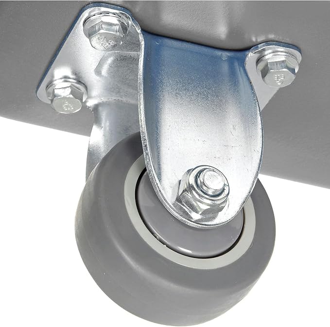 Global Industrial 6 Bushel Plastic Bulk Box Truck, Direct Mount Base, 500 lbs. Capacity, 3" Non-Maring Rubber Casters, Gray, 33-2/5"L x 23" W x 24-1/2"H