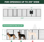 FXW Dog Gate Extra Wide Designed for Indoor Use, Adjustable Width Up to 219-inch Wide (45" H 8 Wire Panels for Large Dogs), Black
